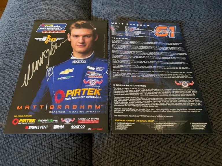 Matthew Brabham 2016 Indy Car Indianapolis 500 Promo hero Card Autographed