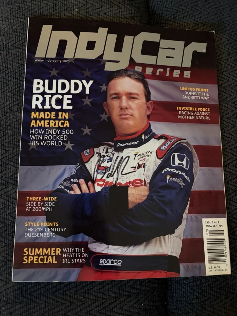 Buddy Rice Signed Indianapolis Indy 500 Magazine Cover Only