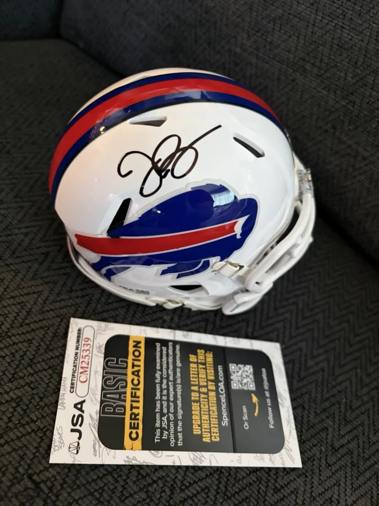 Joe Brady Signed Bills Mini Helmet JSA Authentication COA Buffalo