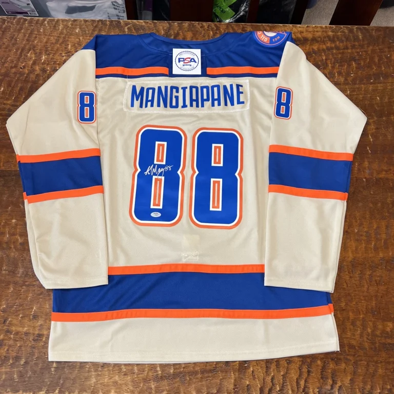 Andrew Mangiapane Signed Edmonton Oilers Jersey PSA DNA Autographed