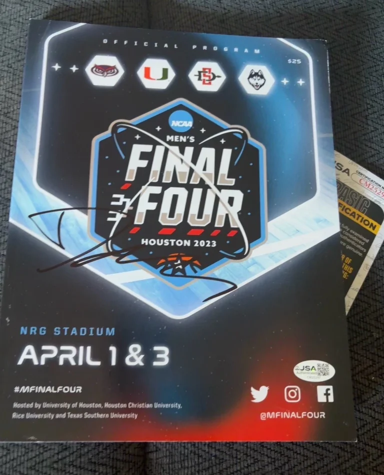 Dan Hurley Signed 2023 NCAA Final Four Program JSA Authentication COA UCONN