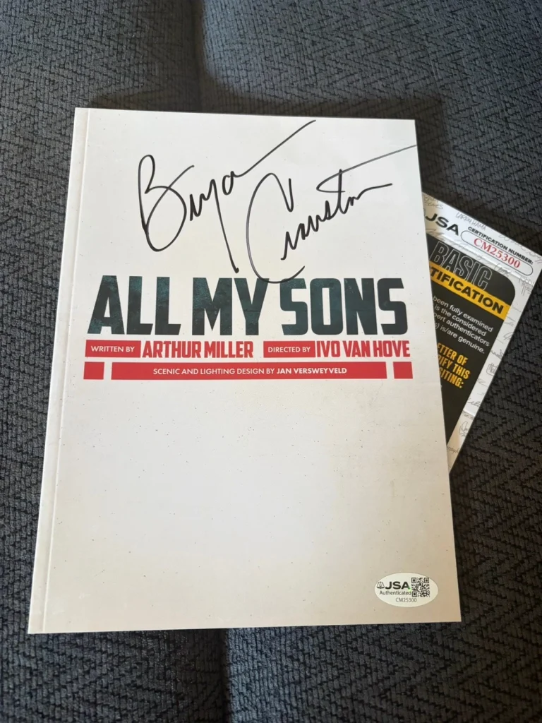 Bryan Cranston Signed All My Sons Playbill JSA Authentication COA Booklet London