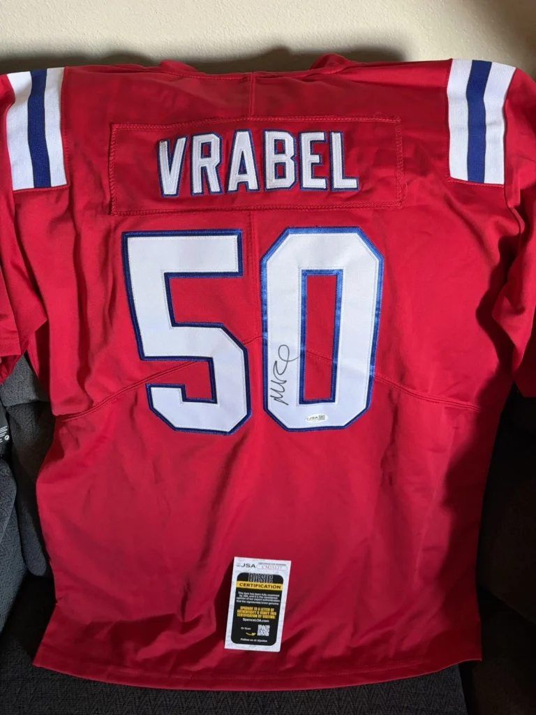 Mike Vrabel SIGNED Patriots Jersey Stitched M JSA Authentication COA