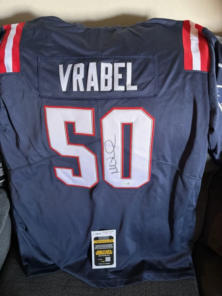 Mike Vrabel SIGNED Patriots Jersey Stitched M JSA Authentication COA