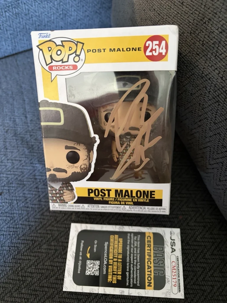 Post Malone Signed Funko Pop 254 JSA Authentication COA