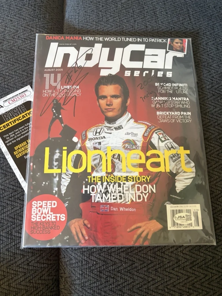 Dan Wheldon Signed Indy Car Series Magazine JSA Authenticated COA 500