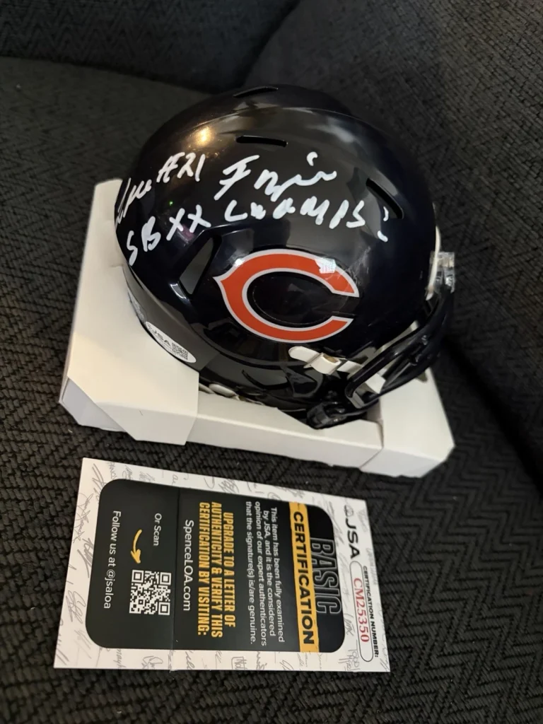 Leslie Frazier Signed Bears Mini Helmet Autographed JSA Authentication COA XX