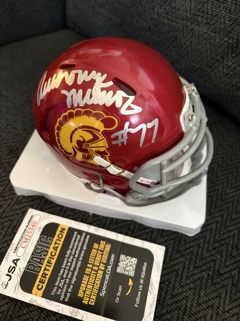 Anthony Munoz USC Trojans Signed Mini Helmet JSA Authenticated COA