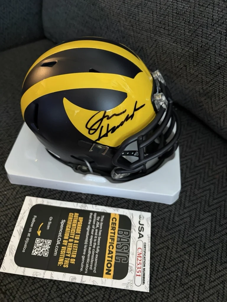 Jim Harbaugh Signed Mini Helmet JSA Authenticated COA Michigan Wolverines