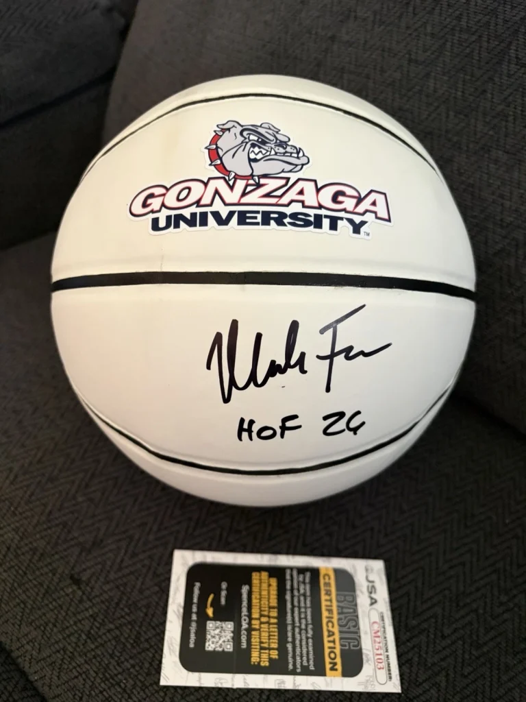 Coach Mark Few Signed NCAA Basketball JSA COA Authentication Gonzaga 2026 HOF