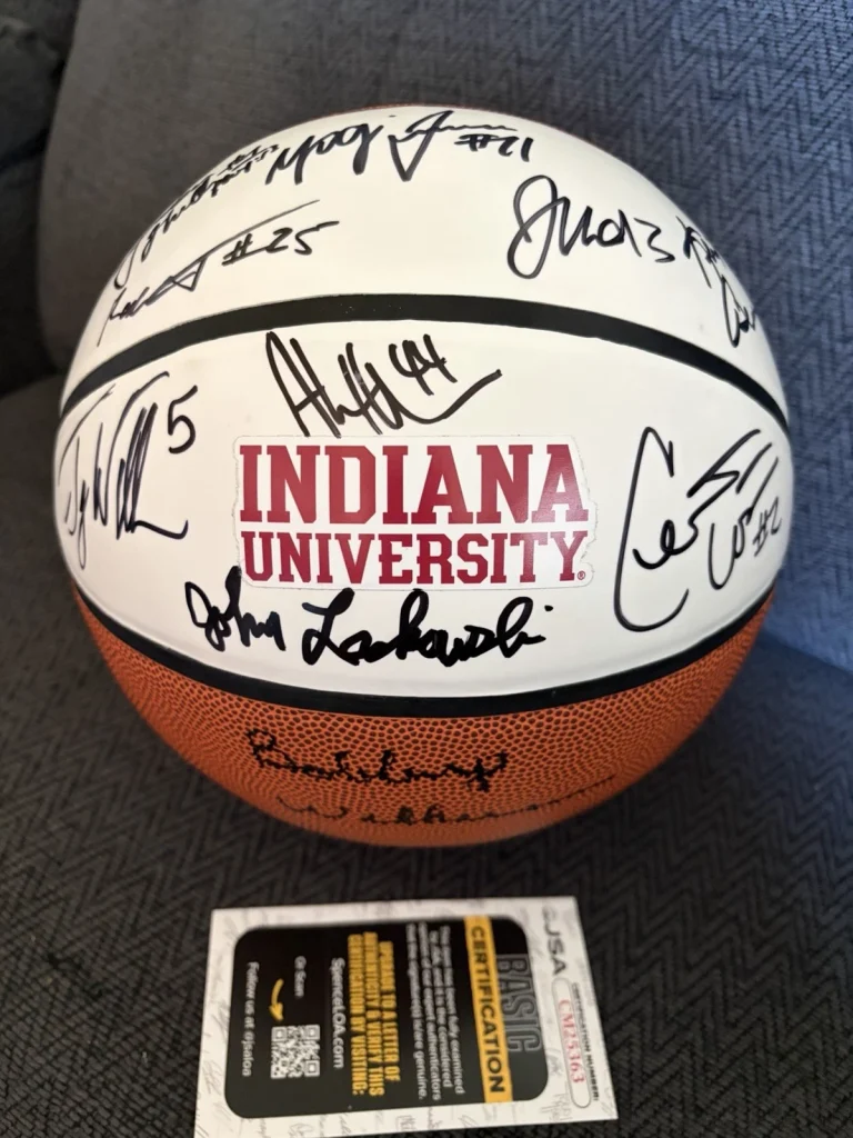 10 Indiana Hoosiers Greats Signed Basketball JSA Authentication COA Yogi Ferrell