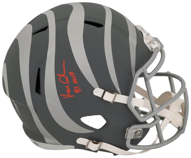 Ken Anderson Signed Bengals SLATE Riddell Full Size Replica Helmet w/MVP -SS COA