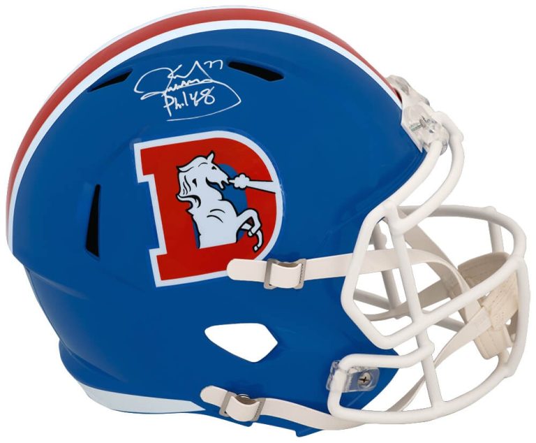 Karl Mecklenburg Signed Broncos T/B Riddell Full Size Replica Helmet - (SS COA)