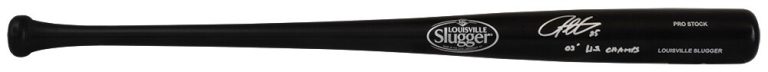 Derrek Lee Signed Louisville Slugger Black Pro Baseball Bat w/WS Champs (SS COA)