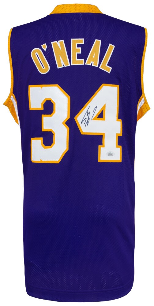 Shaquille O'Neal (LAKERS) Signed Purple Custom Basketball Jersey - (JSA COA)