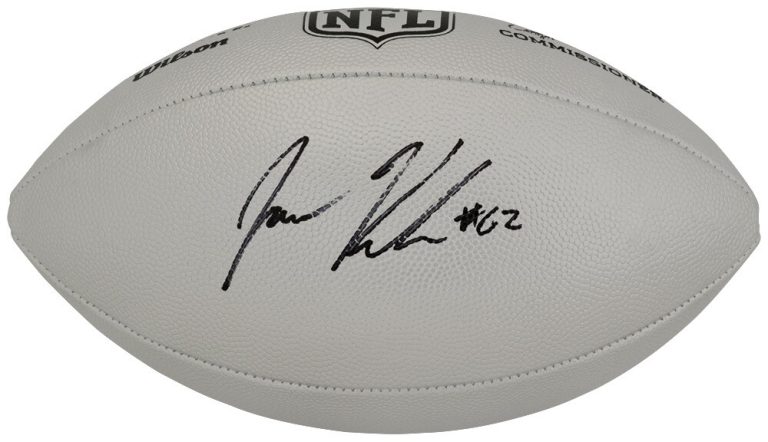 Jason Kelce Signed Wilson Duke Silver Metallic NFL F/S Replica Football (SS COA)