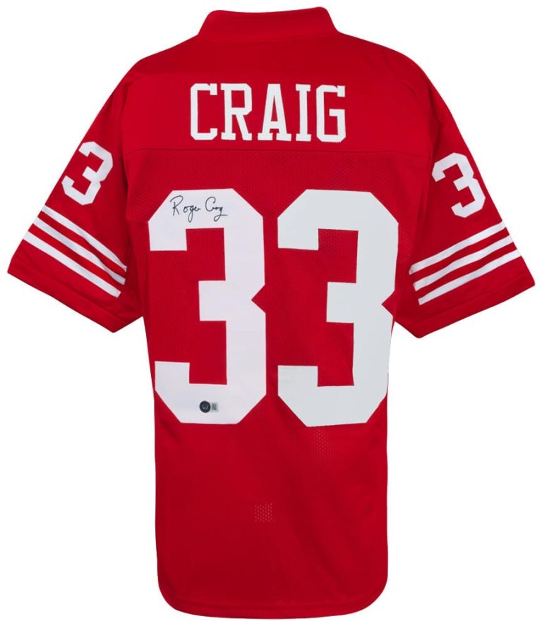 Roger Craig (49ers) Signed Red Custom Football Jersey - (BECKETT COA)