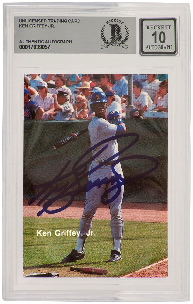 Ken Griffey Jr Signed Mariners 1989 Cactus League RC #18 - (Beckett / Auto 10)