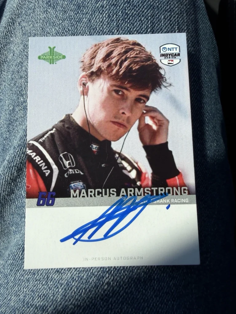 Marcus Armstrong Signed 2026 Indy Card Exchange Parkside Trading Card 2026