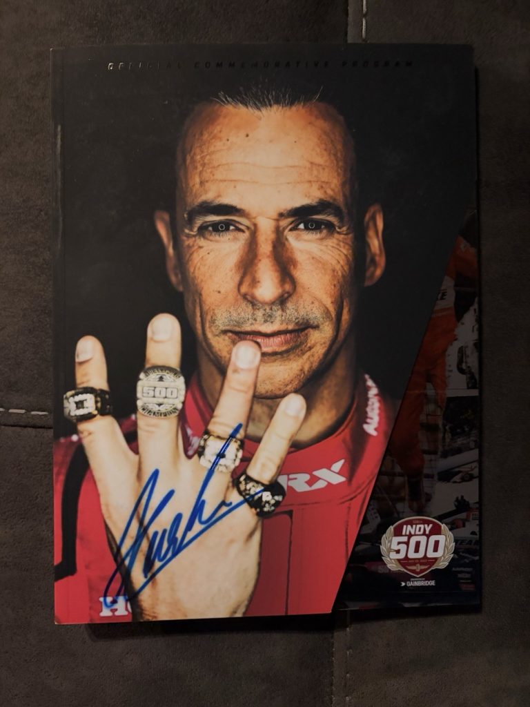 2022 Indianapolis 500 Program Signed By Helio Castroneves Autographed Indy Car