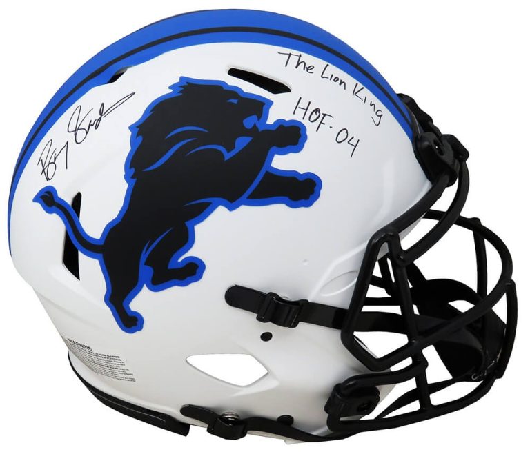 Barry Sanders Signed Lions Lunar Eclipse Speed Auth Helmet w/HOF, Lion King - SS