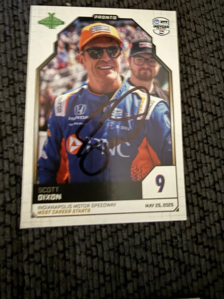 2025 Parkside Indy Car Trading Card 500 Signed Scott Dixon Pronto