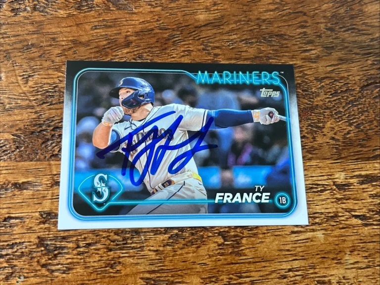 Ty France IP Signed 2024 Topps Card Mariners Autographed