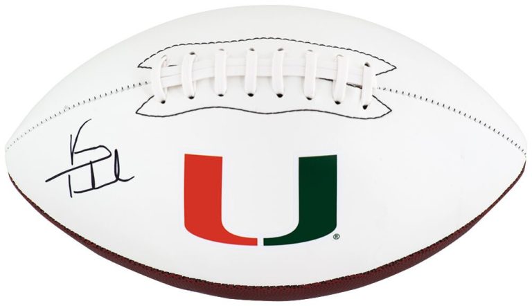 Vinny Testaverde Signed Miami Hurricanes Logo Brands White Football  - (SS COA)