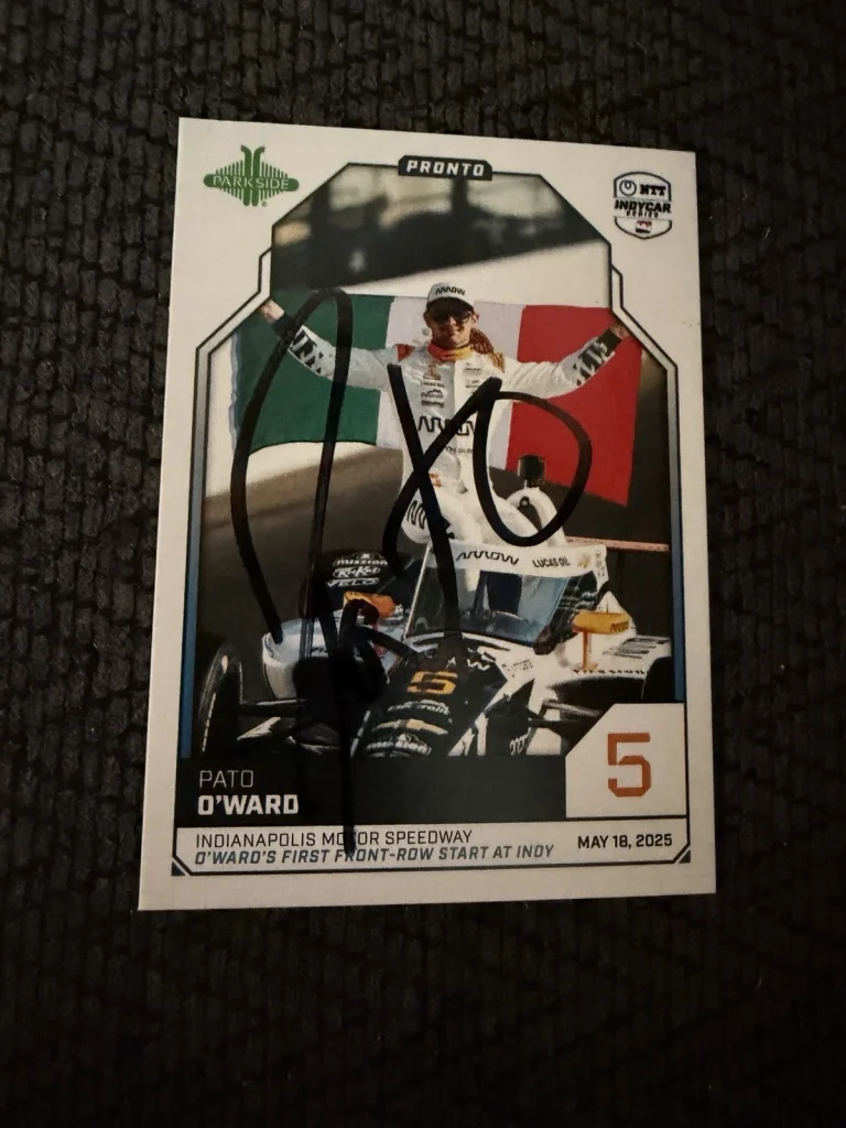 2025 Parkside Indy Car Trading Card 500 Signed Pato O'Ward Pronto