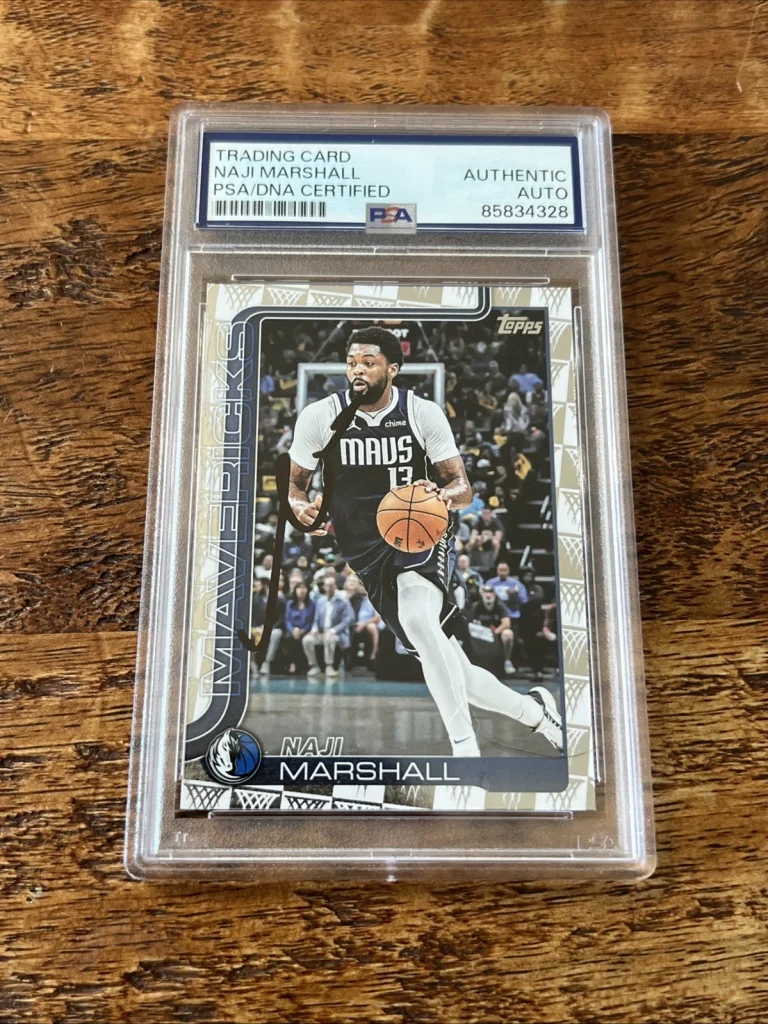 Naji Marshall IP Signed Topps Card Psa Dna Coa Slab Autographed Mavericks