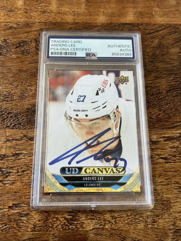 Anders Lee IP Signed Upper Deck Canvas Card PSA DNA Slab Islanders Autographed