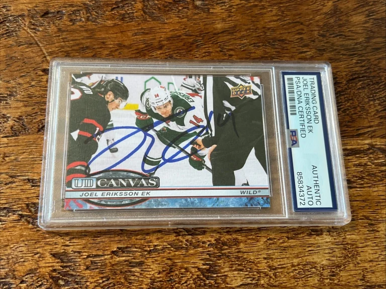 Joel Eriksson Ek IP Signed UD Canvas Card PSA DNA Coa Slab Wild Autographed