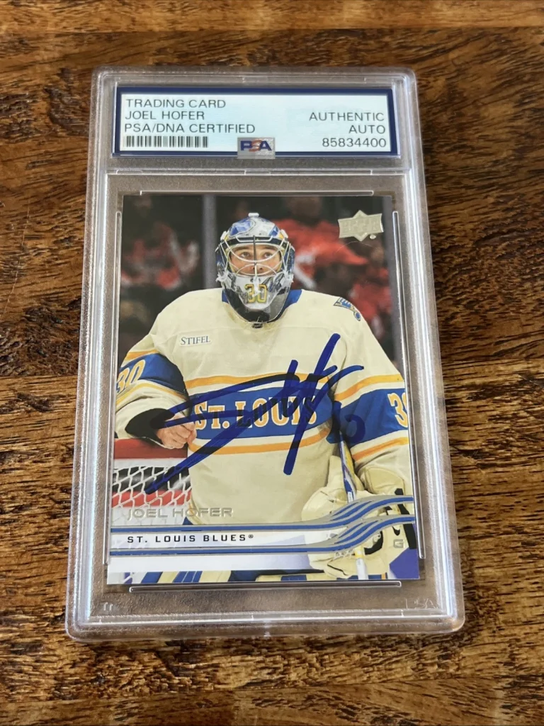 Joel Hofer IP Signed Upper Deck Card Psa Dna Coa Slab Blues Autographed