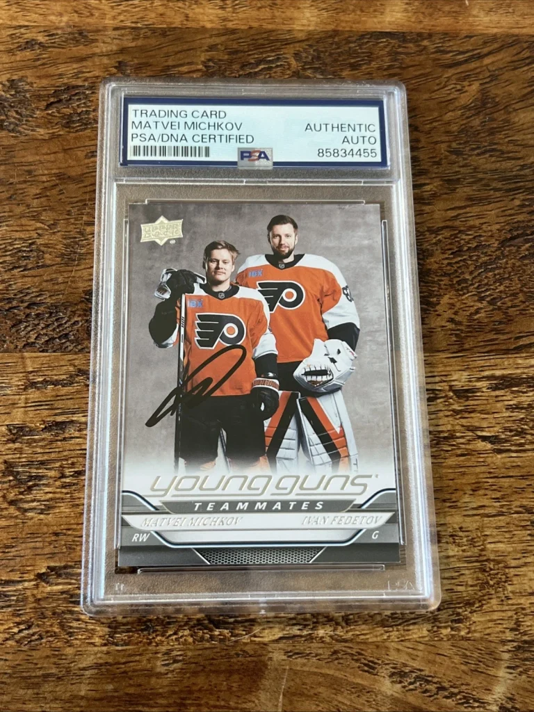 Matvei Michkov IP Signed UD Young Guns Card Psa Dna Coa Slab Flyers Autographed