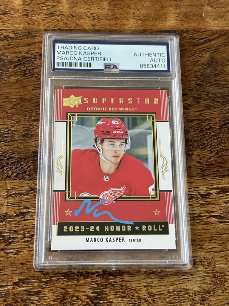 Marco Kasper IP Signed Upper Deck Card PSA DNA Coa Slab Red Wings Autographed