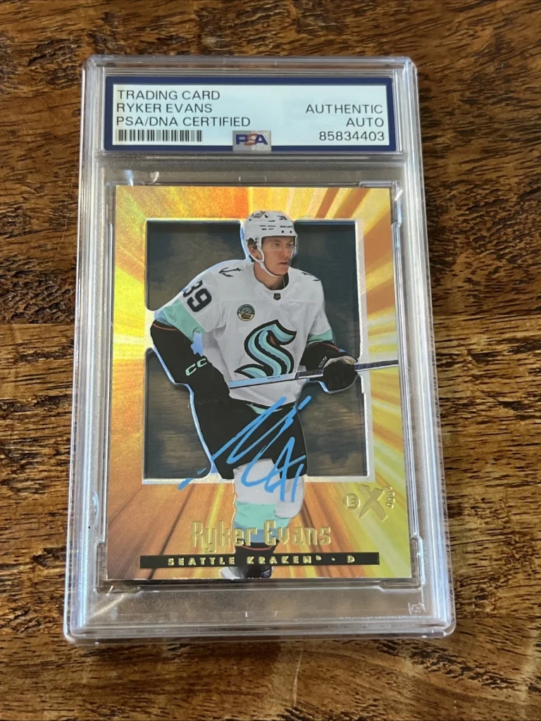 Ryker Evans IP Signed Skybox E-X 2000 RC Card PSA DNA Slab Kraken Autographed