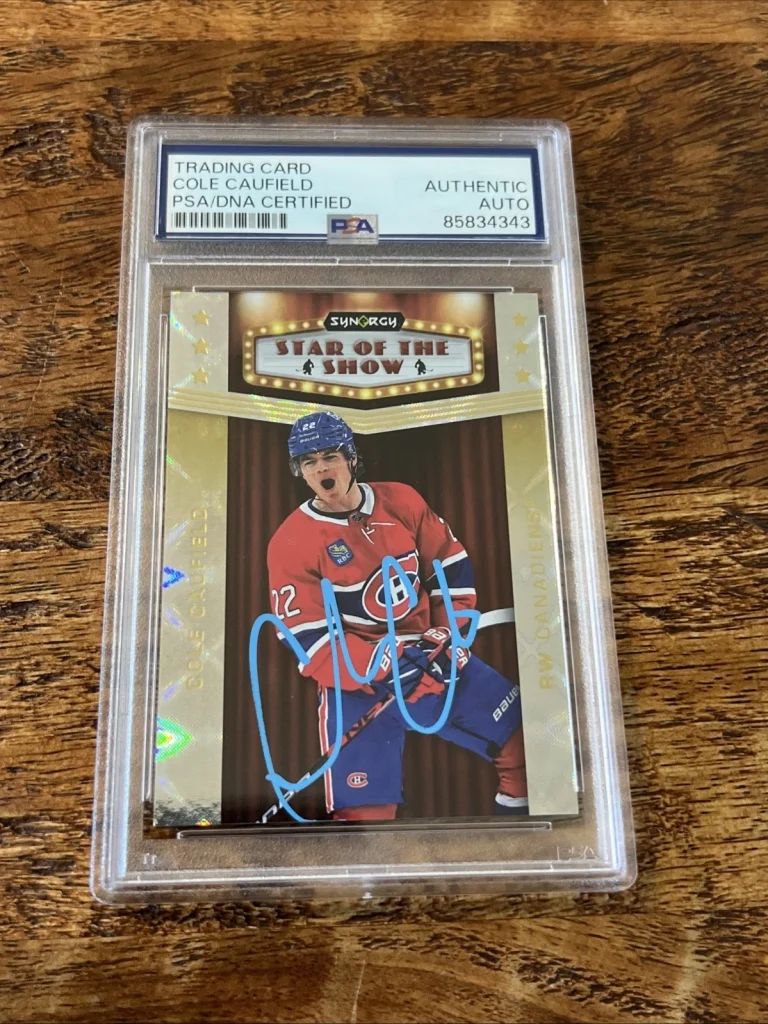 Cole Caufield IP Signed UD Synergy Card PSA DNA Coa Slab Canadiens Autographed