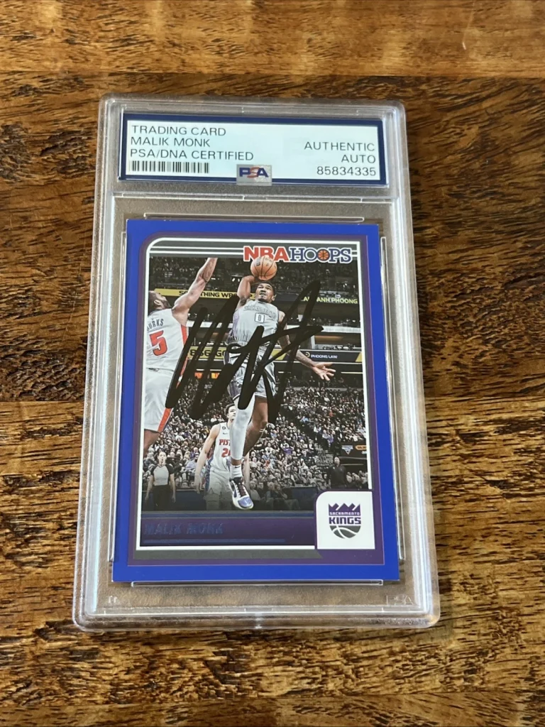 Malik Monk IP Signed NBA Hoops Card Psa Dna Coa Slab Autographed Kings