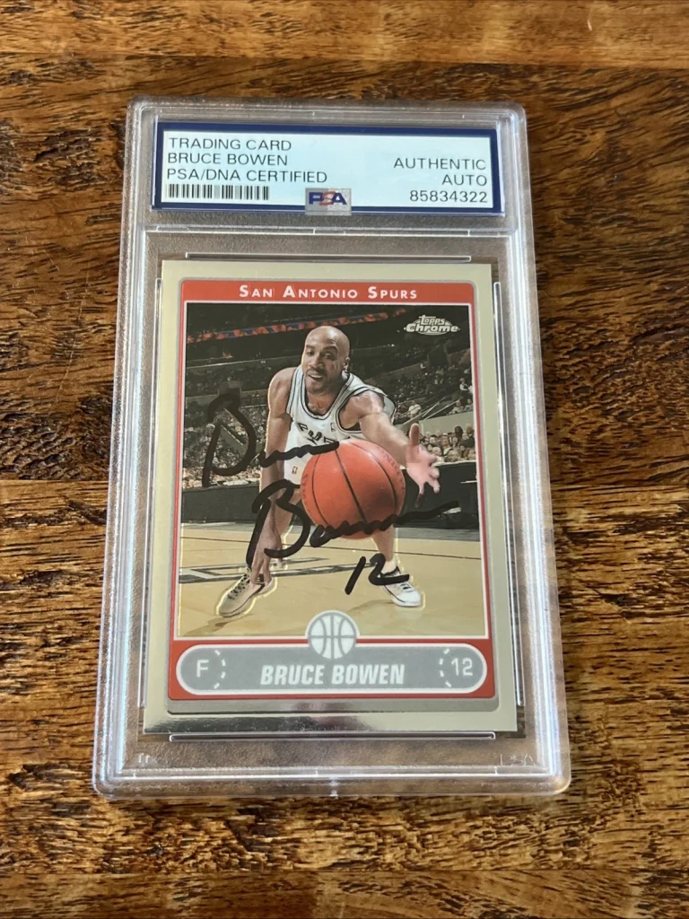 Bruce Bowen IP Signed Topps Chrome Card Psa Dna Coa Slab Autographed Spurs