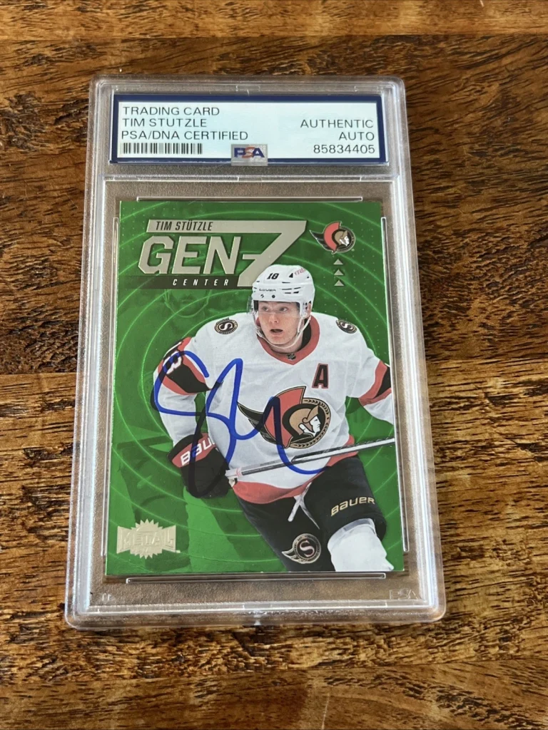 Tim Stutzle IP Signed Skybox Card Psa Dna Coa Slab Senators Autographed