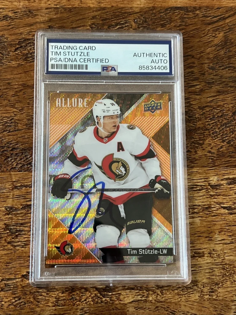 Tim Stutzle IP Signed UD Allure Card Psa Dna Coa Slab Senators Autographed