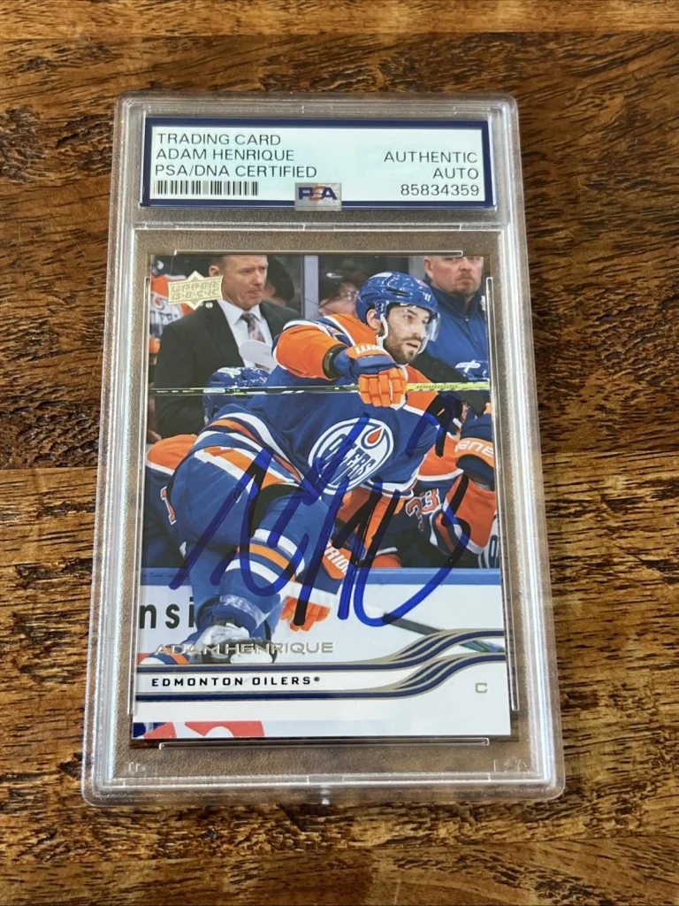 Adam Henrique IP Signed Upper Deck Card Psa Dna Coa Slabbed Autographed Oilers