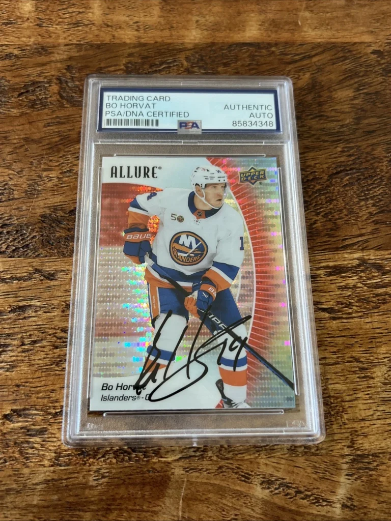 Bo Horvat IP Signed Upper Deck Allure Card PSA DNA Slab Islanders Autographed