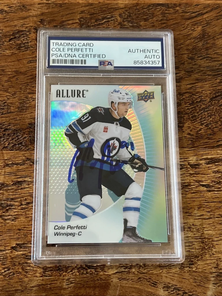 Cole Perfetti IP Signed UD Allure Card Psa Dna Coa Slab Jets Autographed