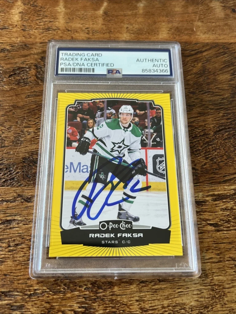 Radek Faksa IP Signed O Pee Chee Card Psa Dna Coa Slab Autographed Stars