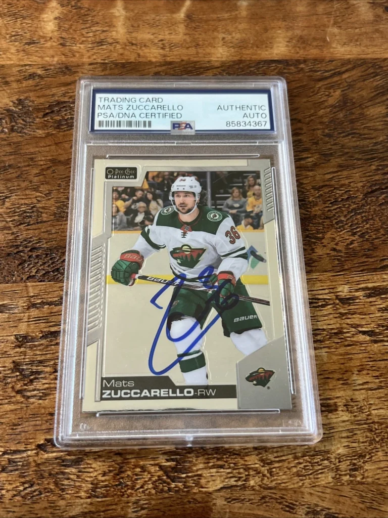 Mats Zuccarello IP Signed OPC Platinum Card PSA DNA Coa Slab Wild Autographed