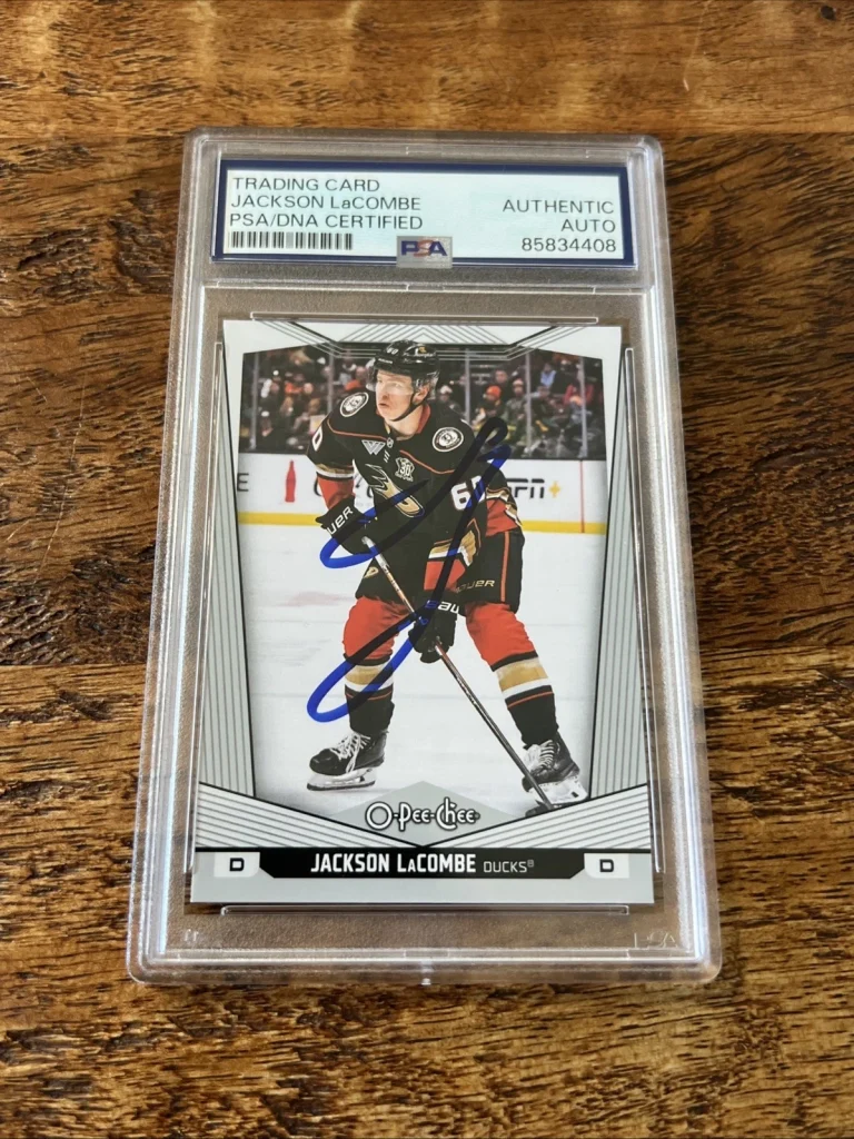 Jackson LaCombe IP Signed O Pee Chee Card PSA DNA Coa Slab Ducks Autographed