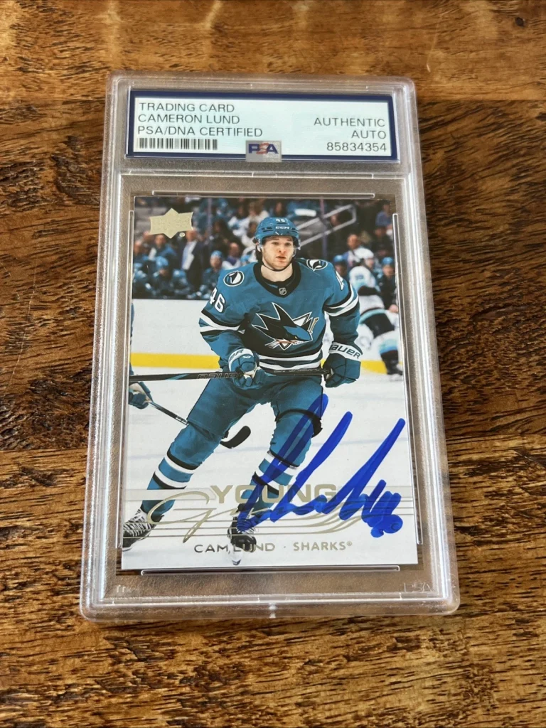 Cam Lund IP Signed Signed Young Guns Card PSA DNA Coa Slab Sharks Autographed