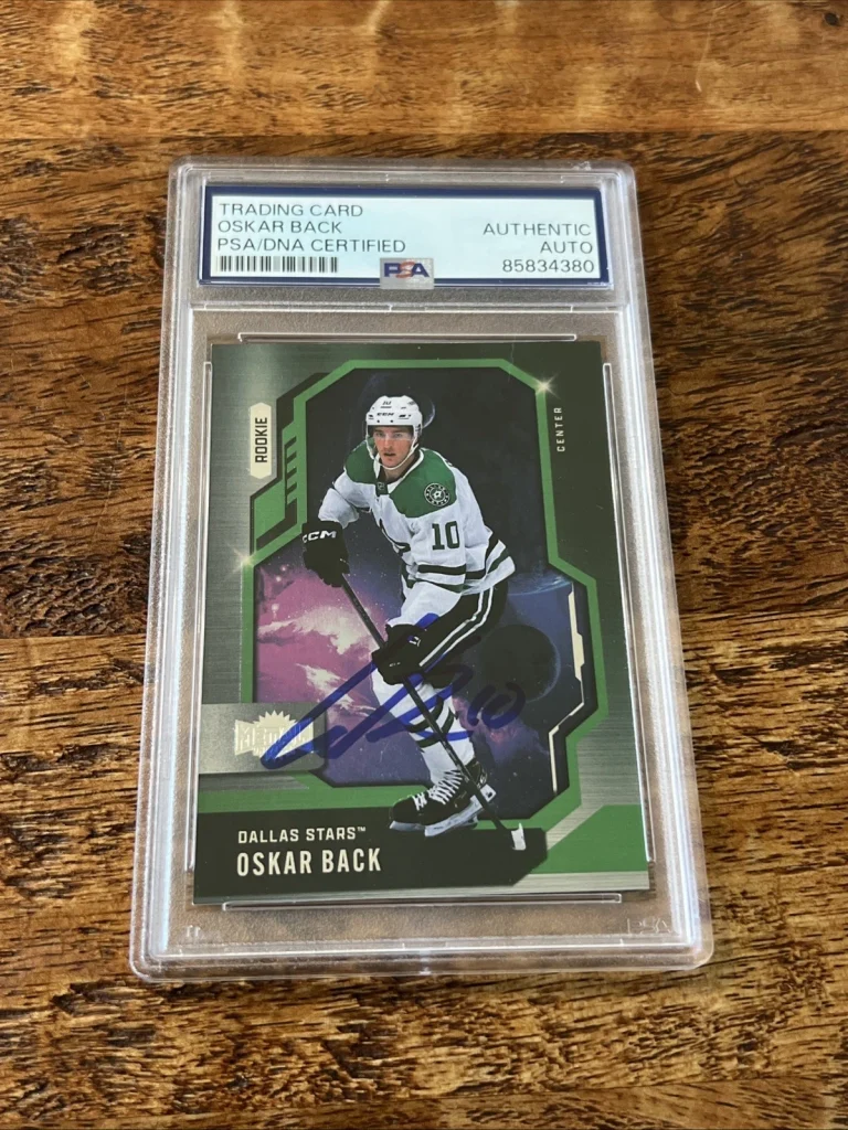 Oskar Back IP Signed Skybox Metal RC Card PSA DNA Coa Slab Stars Autographed