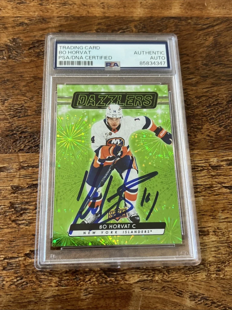 Bo Horvat IP Signed Upper Deck Dazzlers Card PSA DNA Slab Islanders Autographed